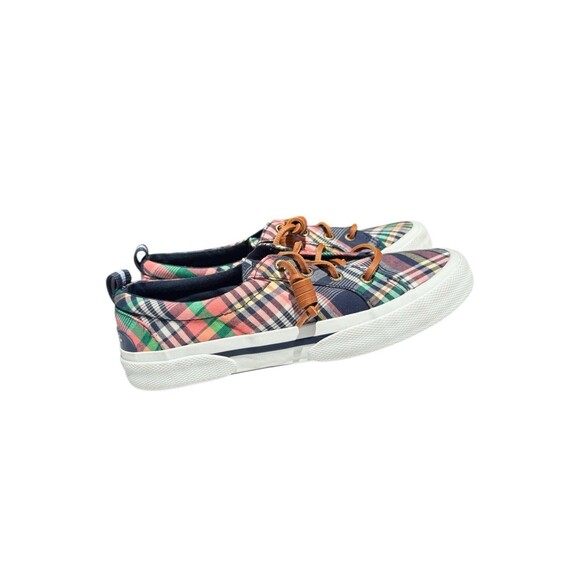 Sperry Crest Vibe Plaid Canvas Sneakers Women’s Size 5 Top Sider Shoes - Picture 1 of 9